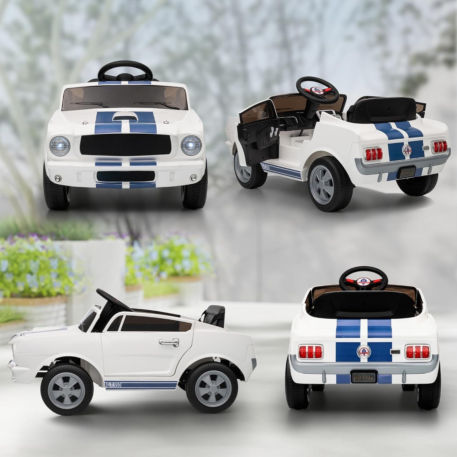 Qaba Licensed Ford Shelby GT 350 Kids Ride On Car, 12V Battery Powered Electric