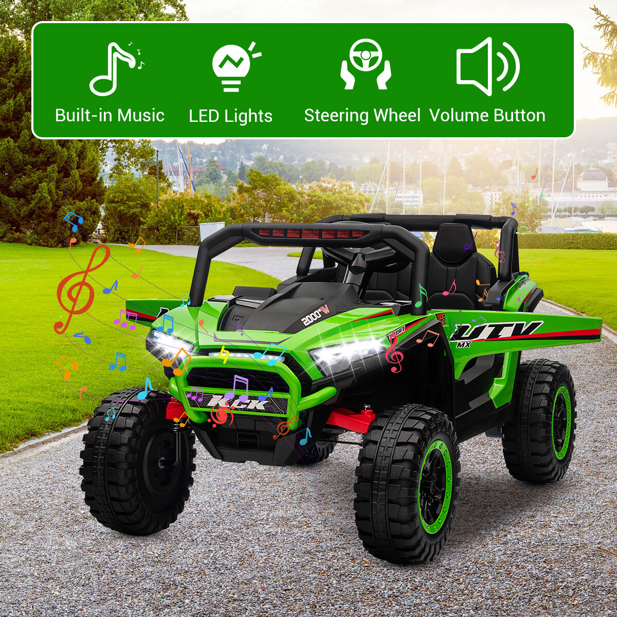 12V Kids Ride On Car 2 Seater Electric Vehicle Toy Truck w/Remote Control US