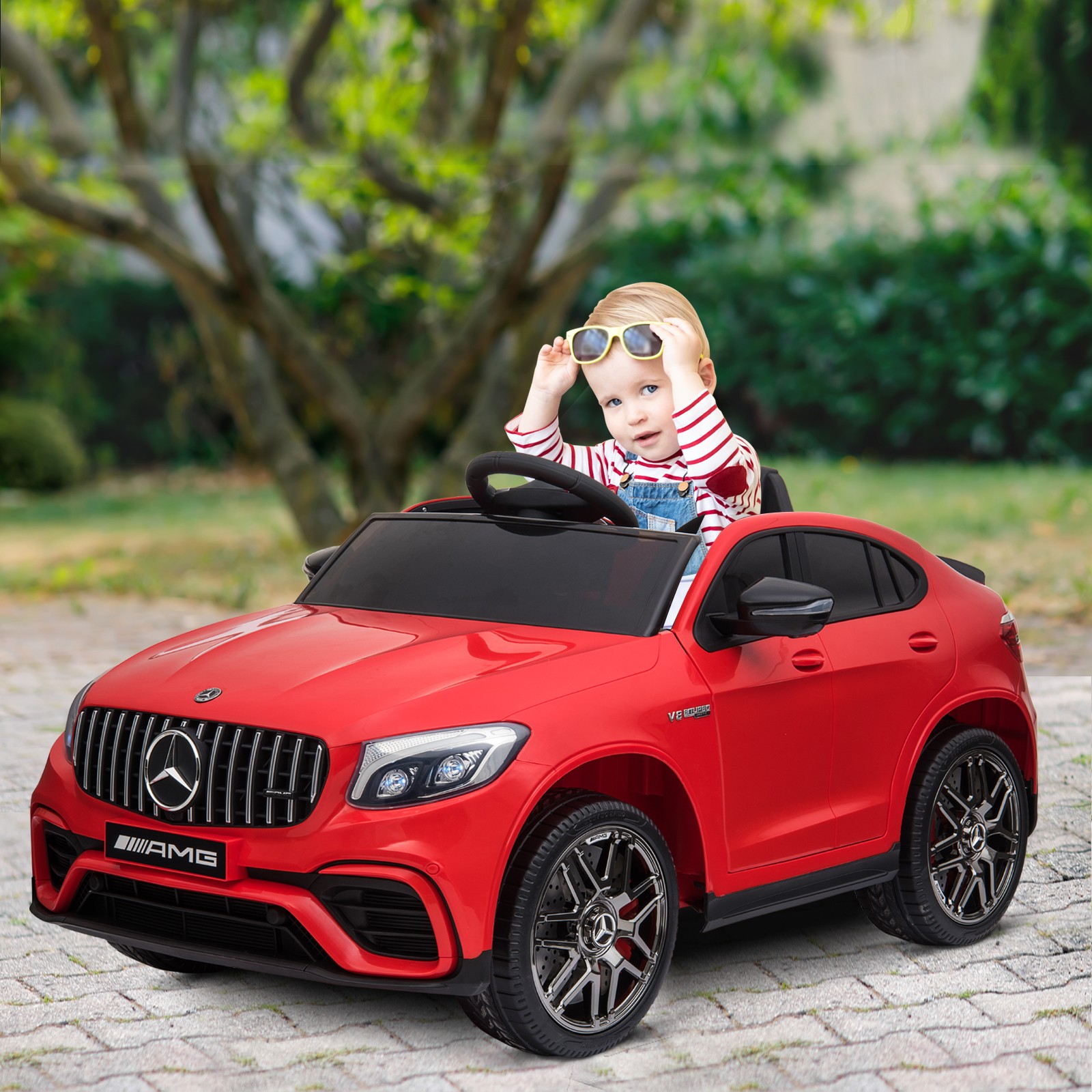 Licensed Mercedez-Benz 12V Kids Ride-On Car with Remote Control, Music, Light