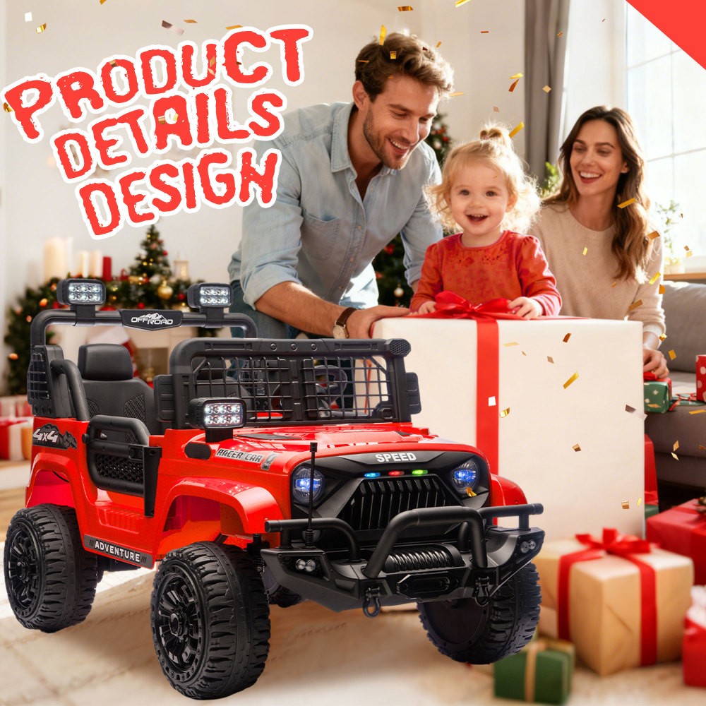 24V Two-seater Kids Ride On Truck 2WD Suspension 8.66in Ground