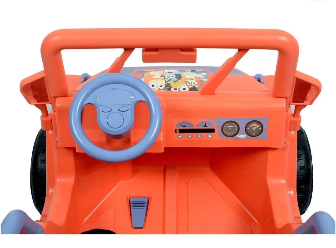 Bluey 4-Wheeler Battery-Powered 12V Ride-On Car w/ Songs from the Show, Ages 3+