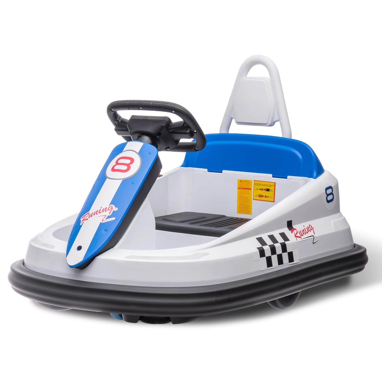 6V Kids Electric Bumper Car for Toddlers, Spin 360°, Forward/Reverse Music