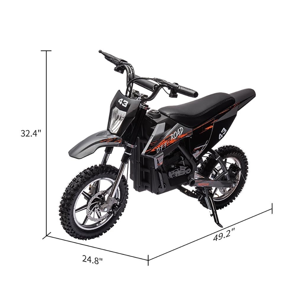 36V Electric Dirt Bike for 6+ Year Kids Ride on Motorcycle 350W Brushless Motor