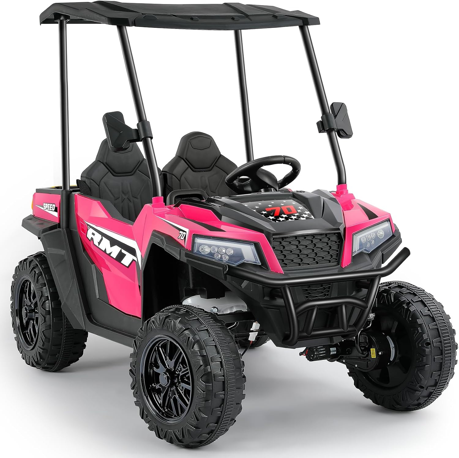 24V Ride on Toy for Big Kid,Ride on Car 2 Seater W/Sun Shade,Dump Bed & Shovel,4