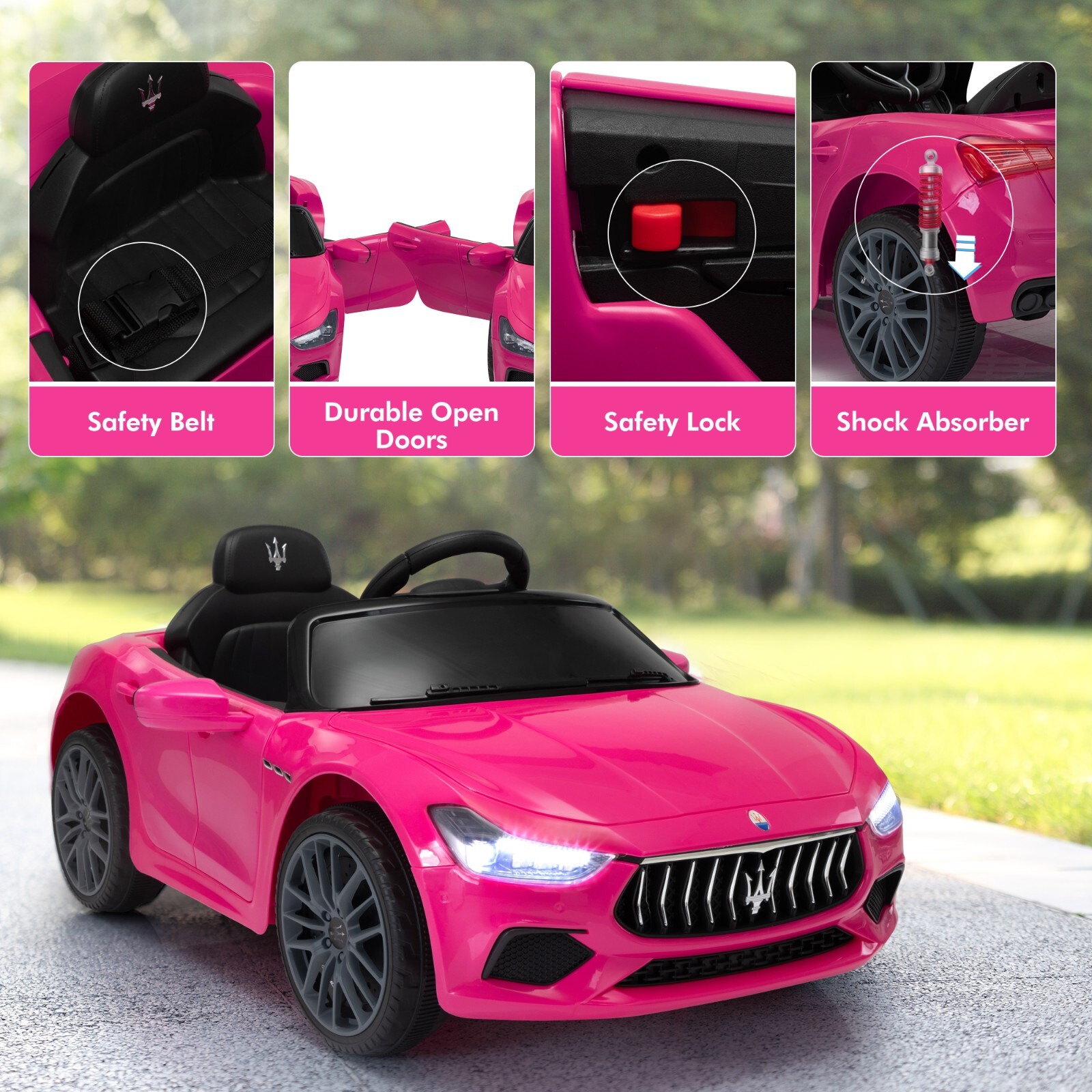 TOBBI 12V Kid Ride on Car Electric Vehicle Toy Maserati Ghibli Licensed w/Remote