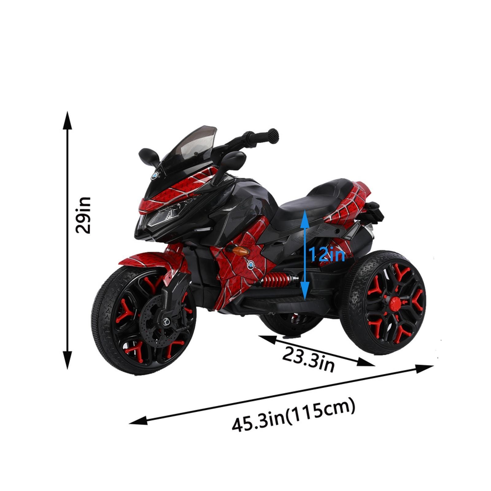 Kids Manual Throttle Ride on Motorcycle USB MP3 Training Wheels Lighting Car for