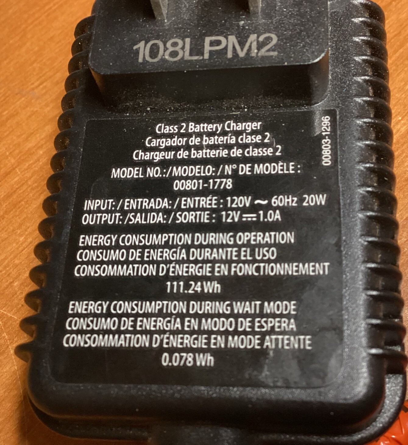 Fisher-Price Power Wheels 00801-1778 Battery Charger AC Adapter 12V 1A