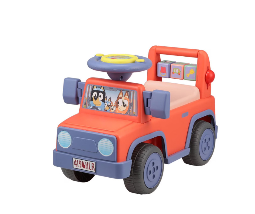 Bluey Licensed Interactive Ride-On Push Car for Boys and Girls Ages 1-3