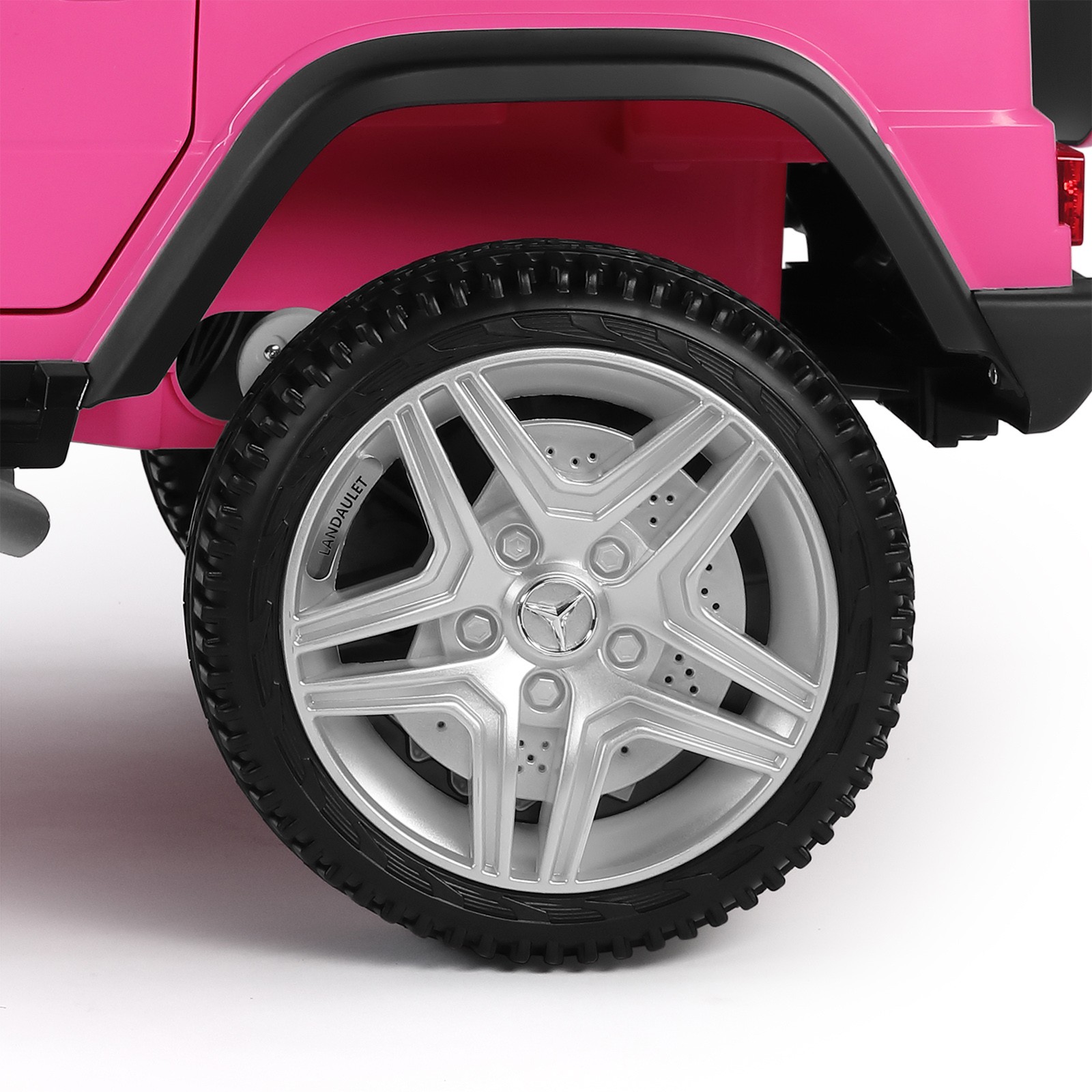 JOYLDIAS Electric 12V Kids Ride On Mercedes-Benz Car w/3 Speeds,LED,Remote,Pink