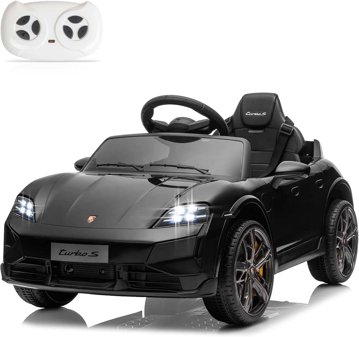 12V Kids Ride on Car, Licensed Porsche Taycan Electric Car for Toddlers, Battery