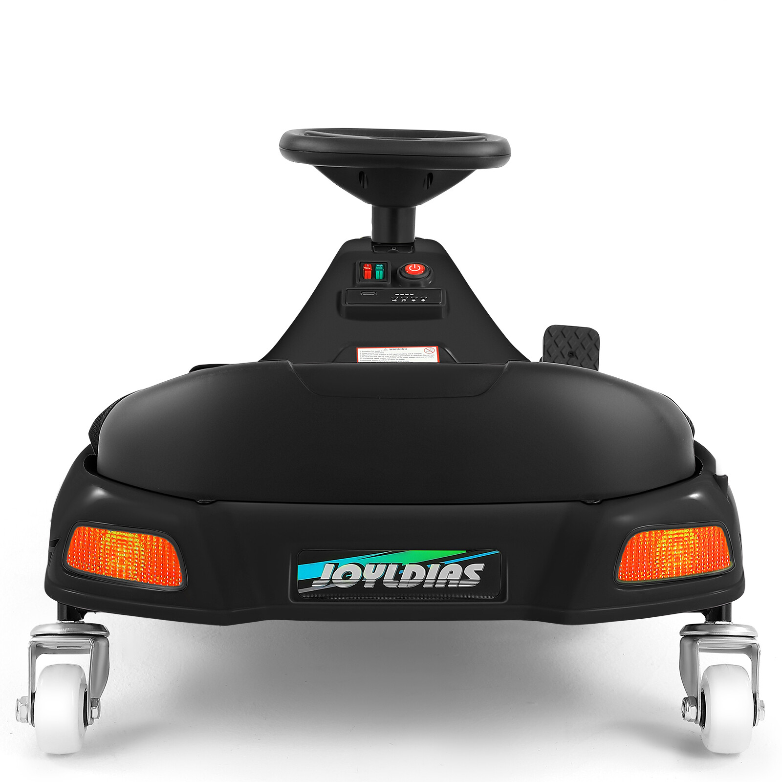 JOYLDIAS Black 24V Powered Kids Ride On Drifting Go Kart Variable Speed Cart360°