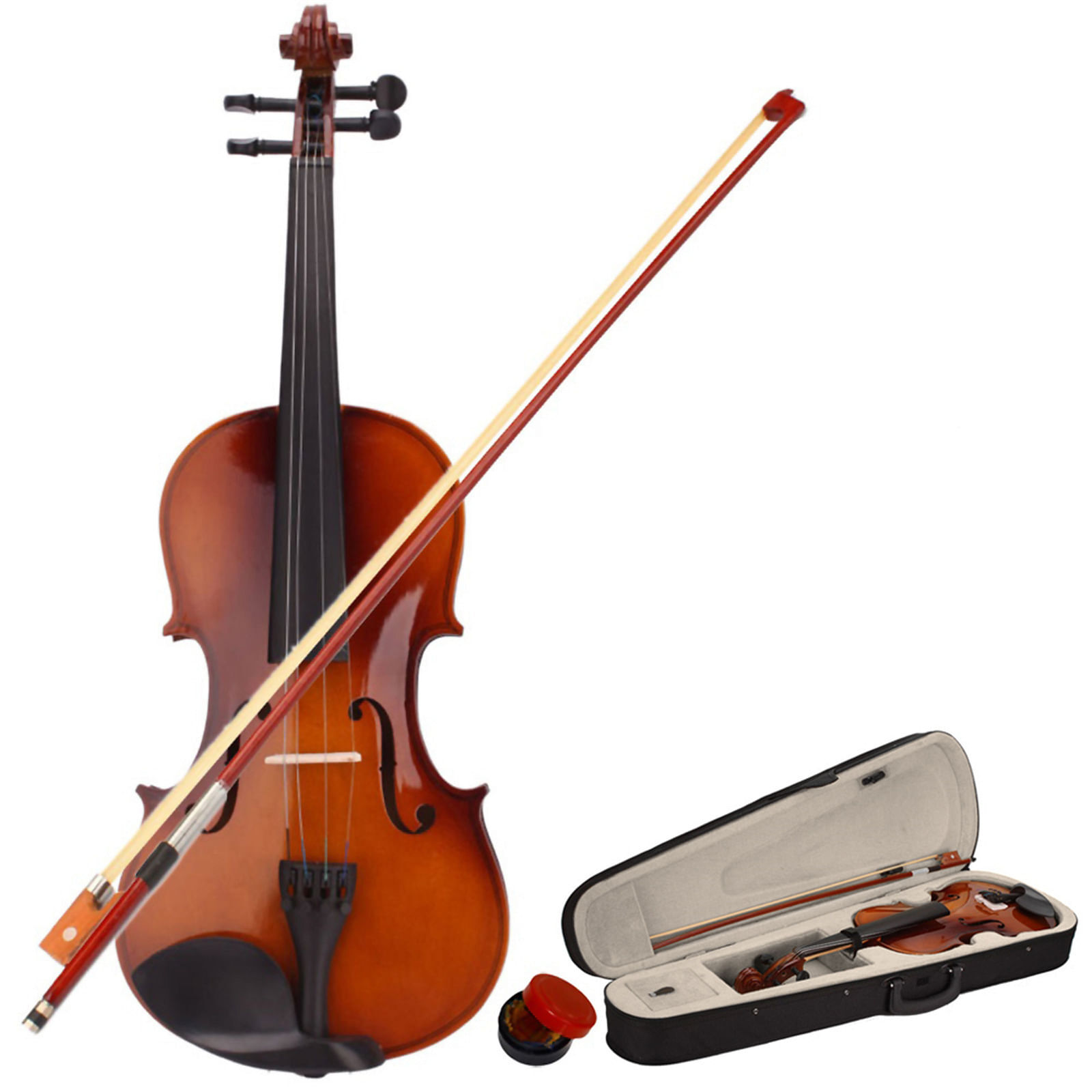 1/4 Beginner Violin Set Natural Solid Wood Beginner Violin With Rosin Bow Case S