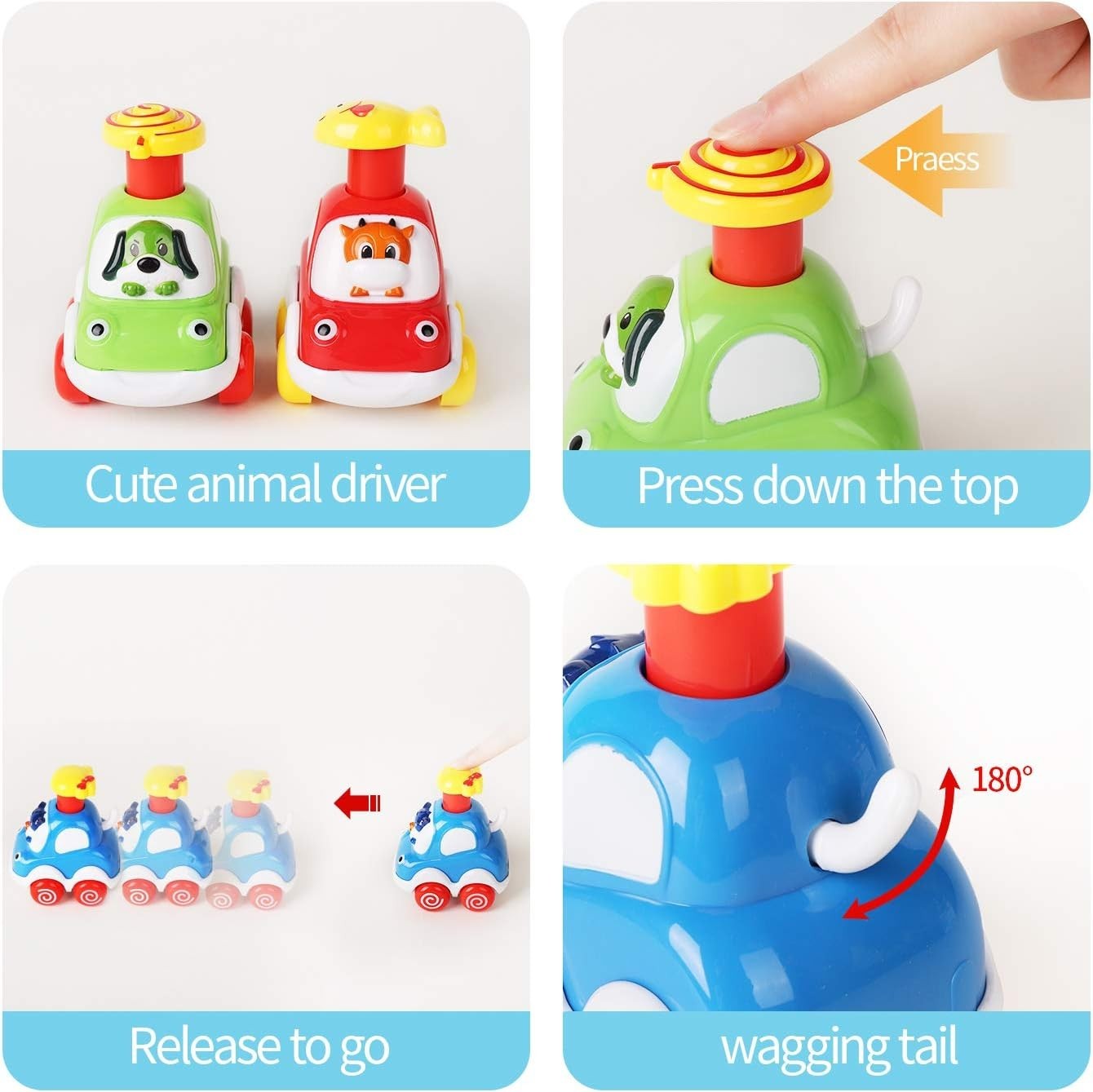 Bright and Safe Animal Car Toys – Perfect Gifts for Toddlers 1-2