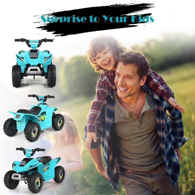 6V Kids Electric Quad ATV 4 Wheels Ride On Toy Toddlers Forward & Reverse Blue