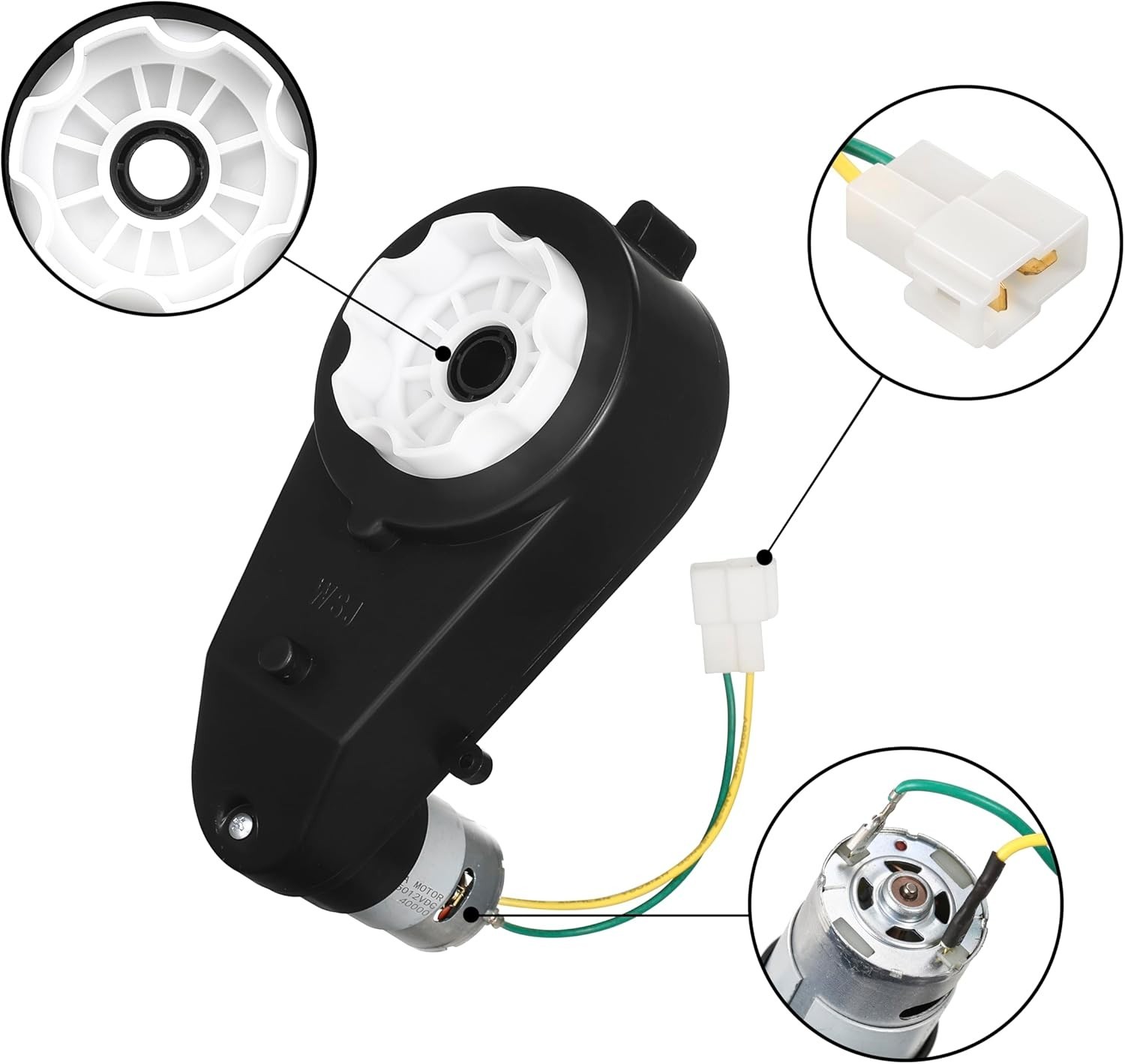 2Pcs 24V 40000RPM Kids Ride on Car Gearbox Motor Power Wheels Motor Gearbox Upgr