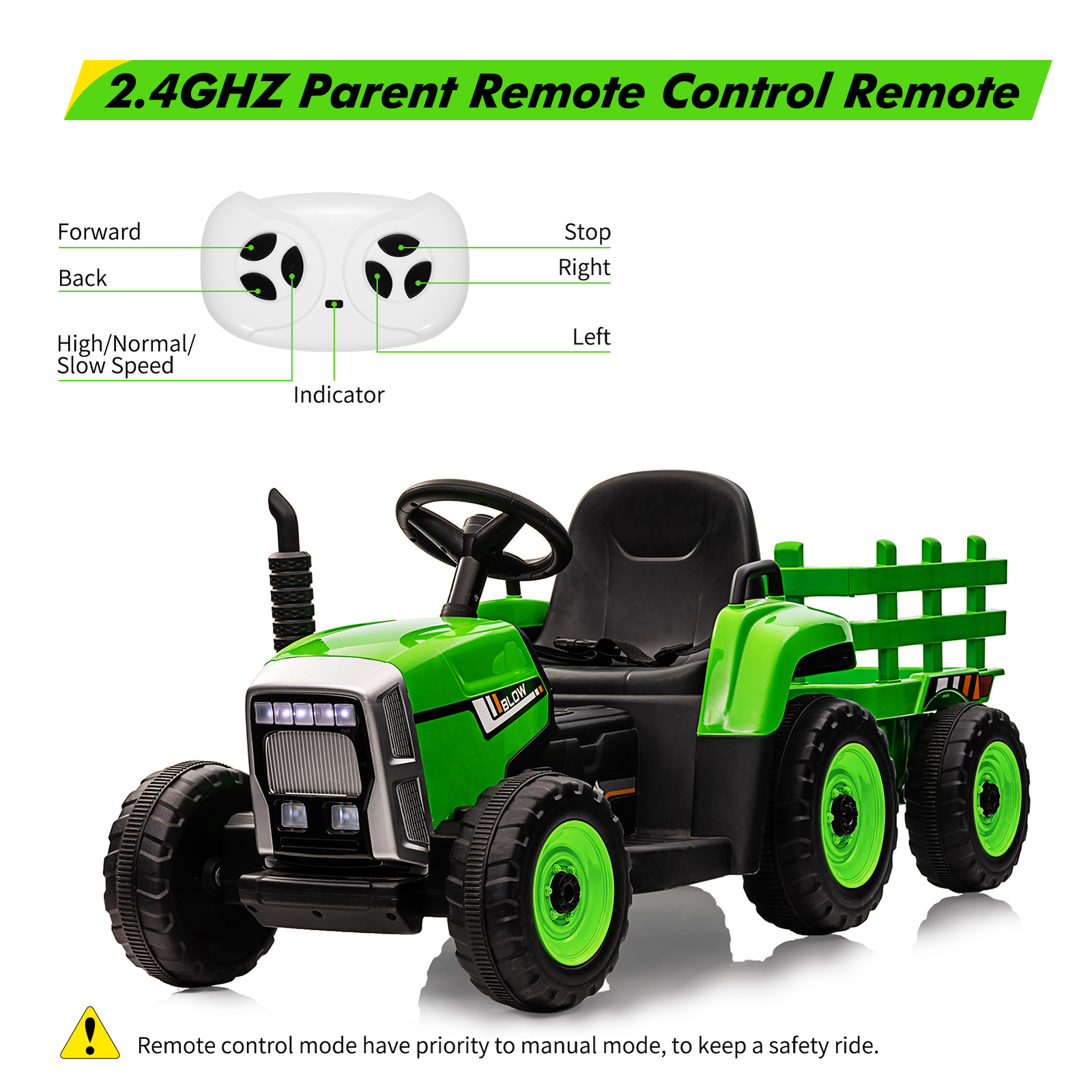 Toddler Ride On Car Electric Remote Control Battery Powered for Kids 3-6 Years