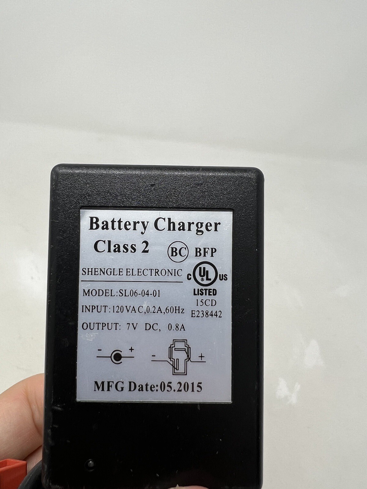 SL06-04-01 Battery Charger Kid Trax / Motion Trends 7V—0.8A