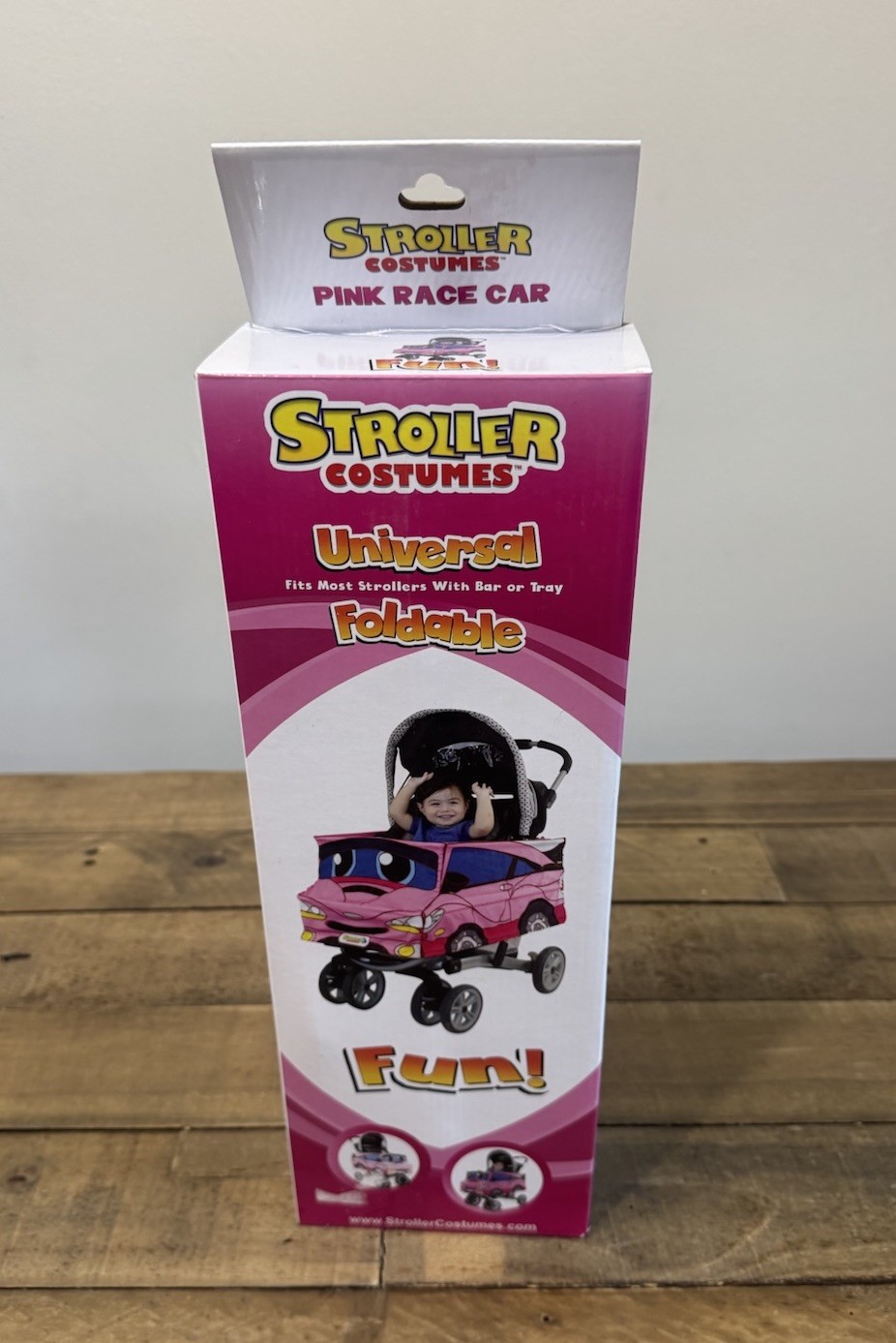 Pink Car Stroller Costume Turns Stroller Into a Baby, Toddler Ride On Car Toy