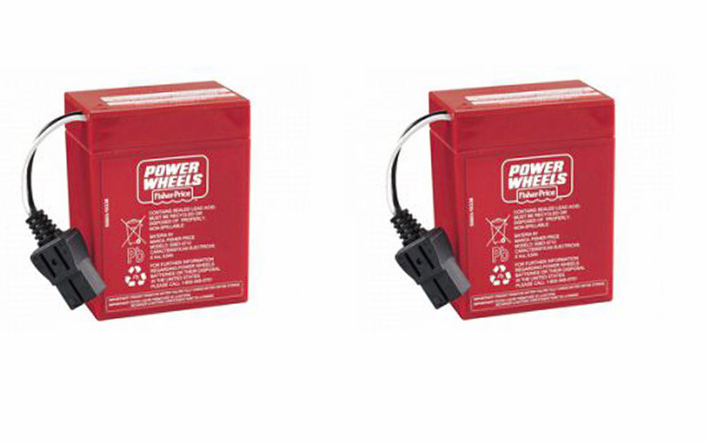 ** NEW ** Power Wheels 6 Volt Red Battery (2 Batteries) 00801-0712 6V