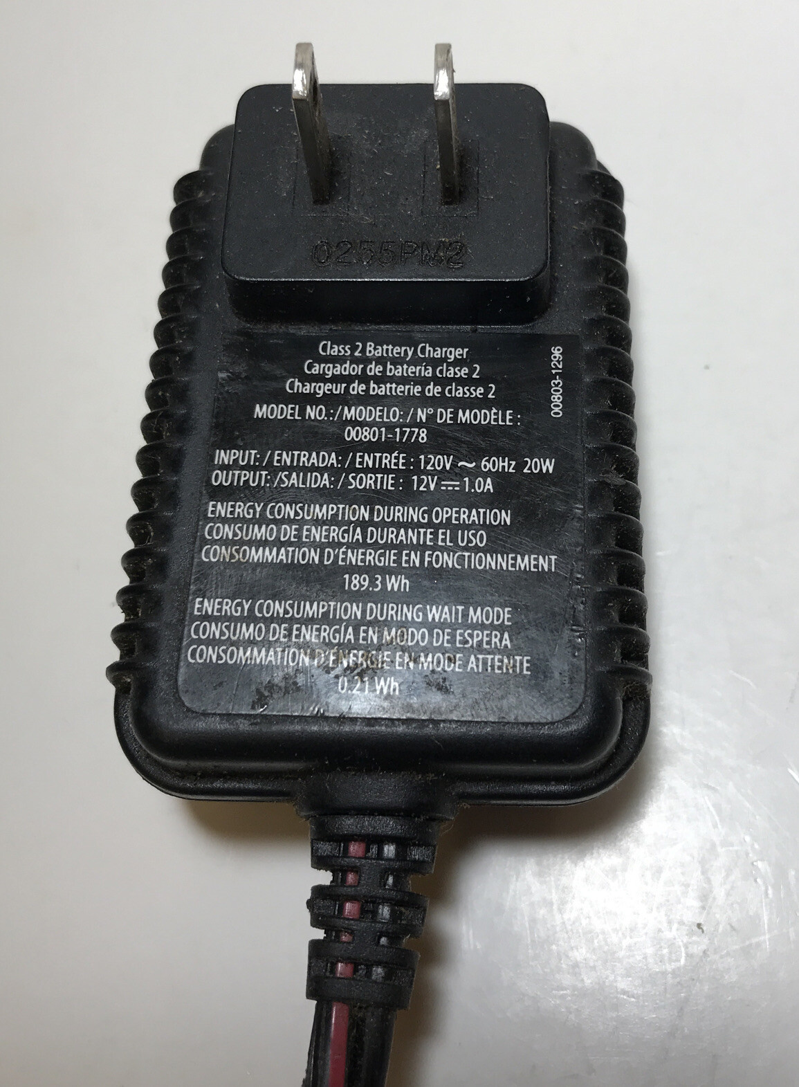 OEM Power Wheels Fisher Price 12V Volt Cord Battery Charger 00801-1778 Original