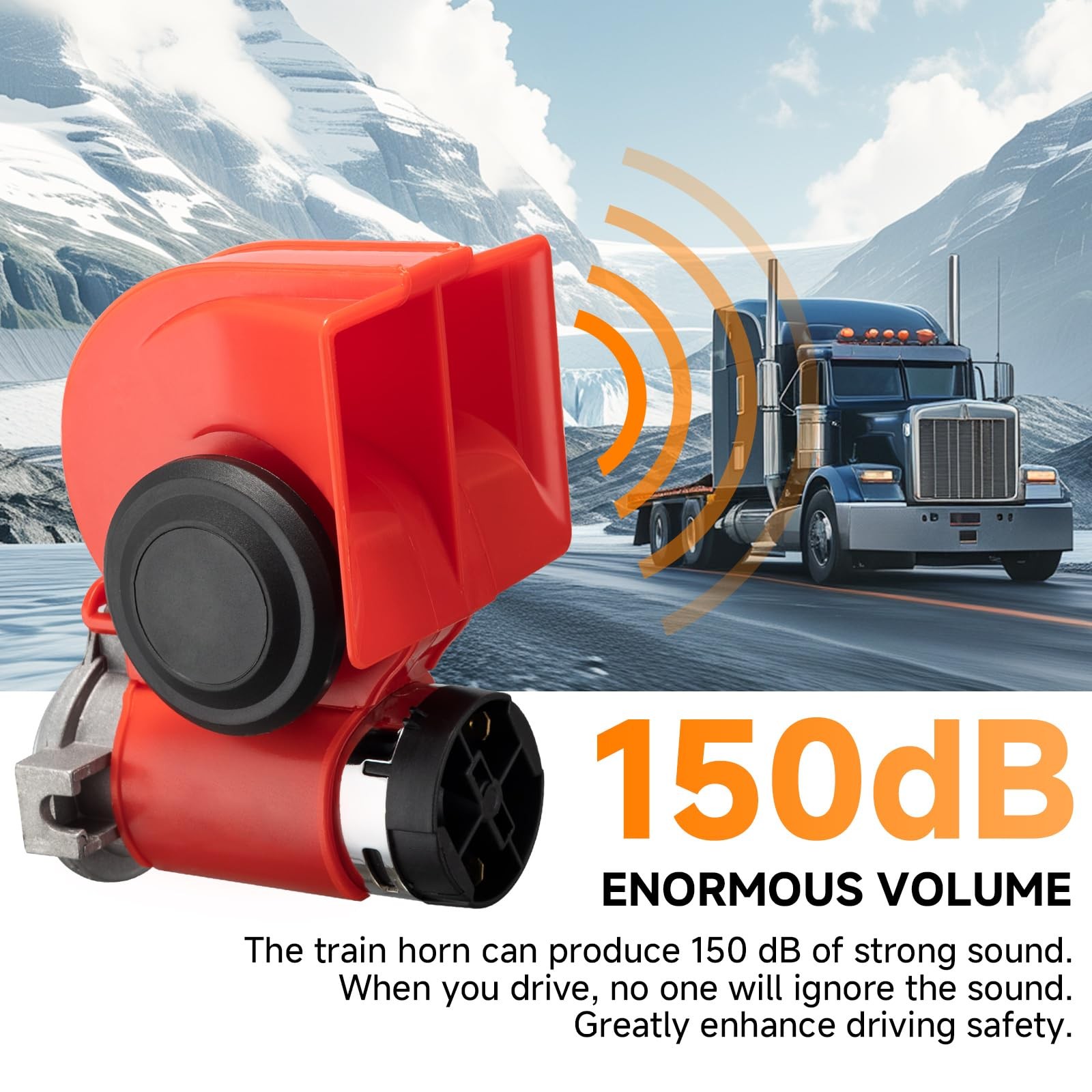 Train Horns kit for trucks,Air Horn for Motorcycle,Train Sound Car Horn Kit 1…