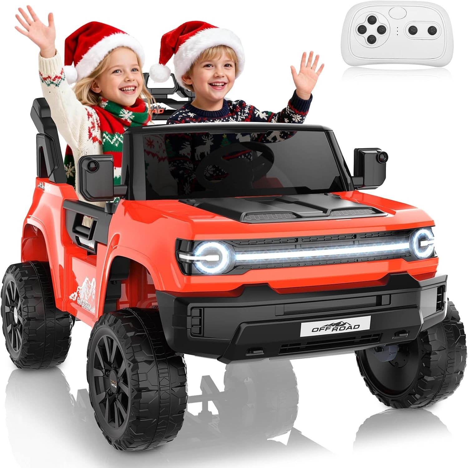 24V 2-Seater Ride on Toys for Kids Electric Car w/Remote Control LED Lights Gift