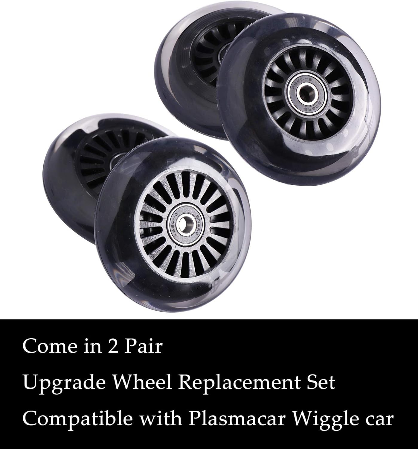 Wiggle Car Polyurethane Replacement Wheels Set – Light Up Front & Rear Upgrade