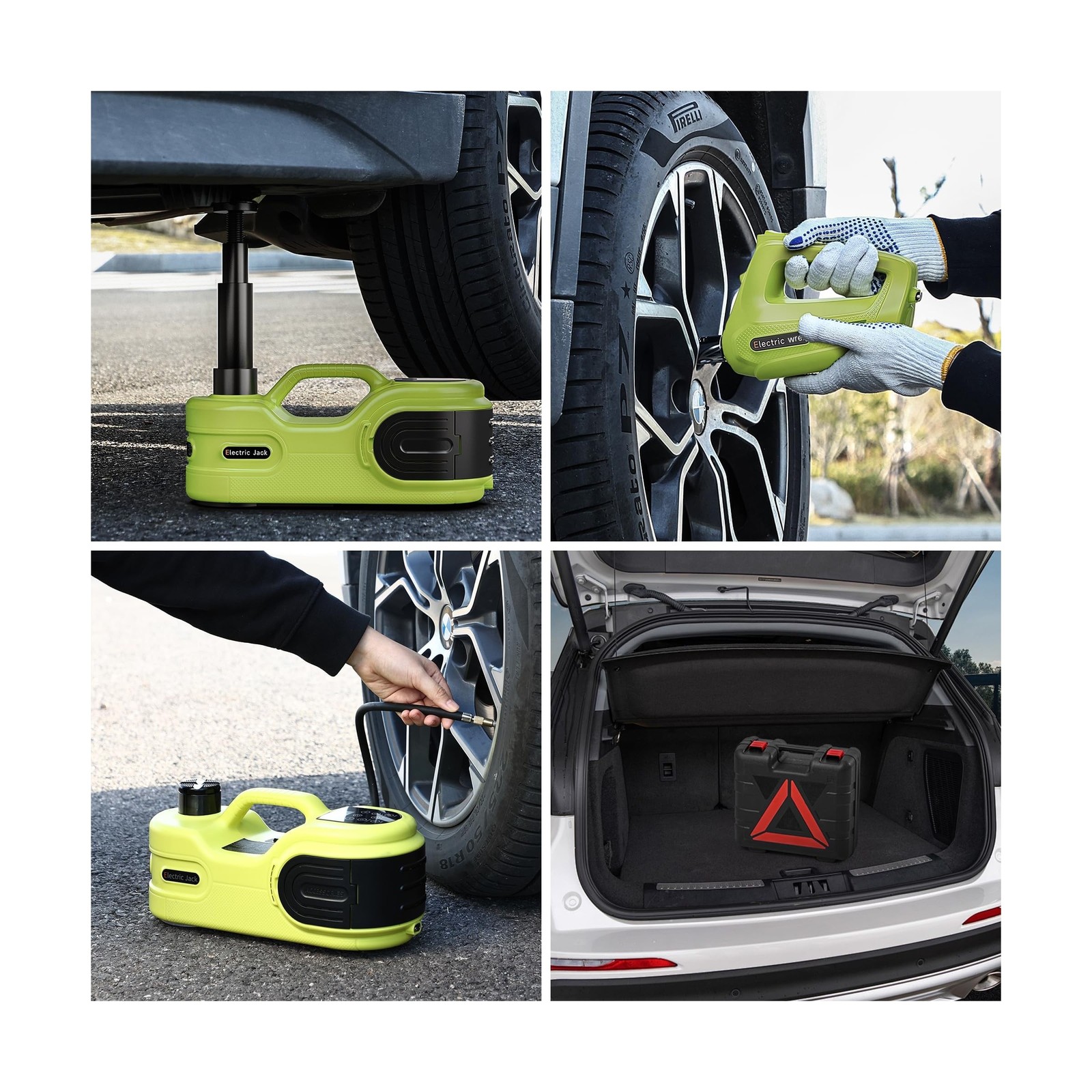 Electric Car Jack Kit 5T 12V Hydraulic Tire Jack with Double Cylinder Air Pum…