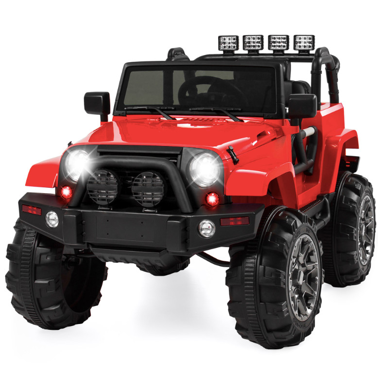 Kids 12v Ride On Jeep 3 Speeds Remote Control LEDs Radio Birthday Christmas GIft
