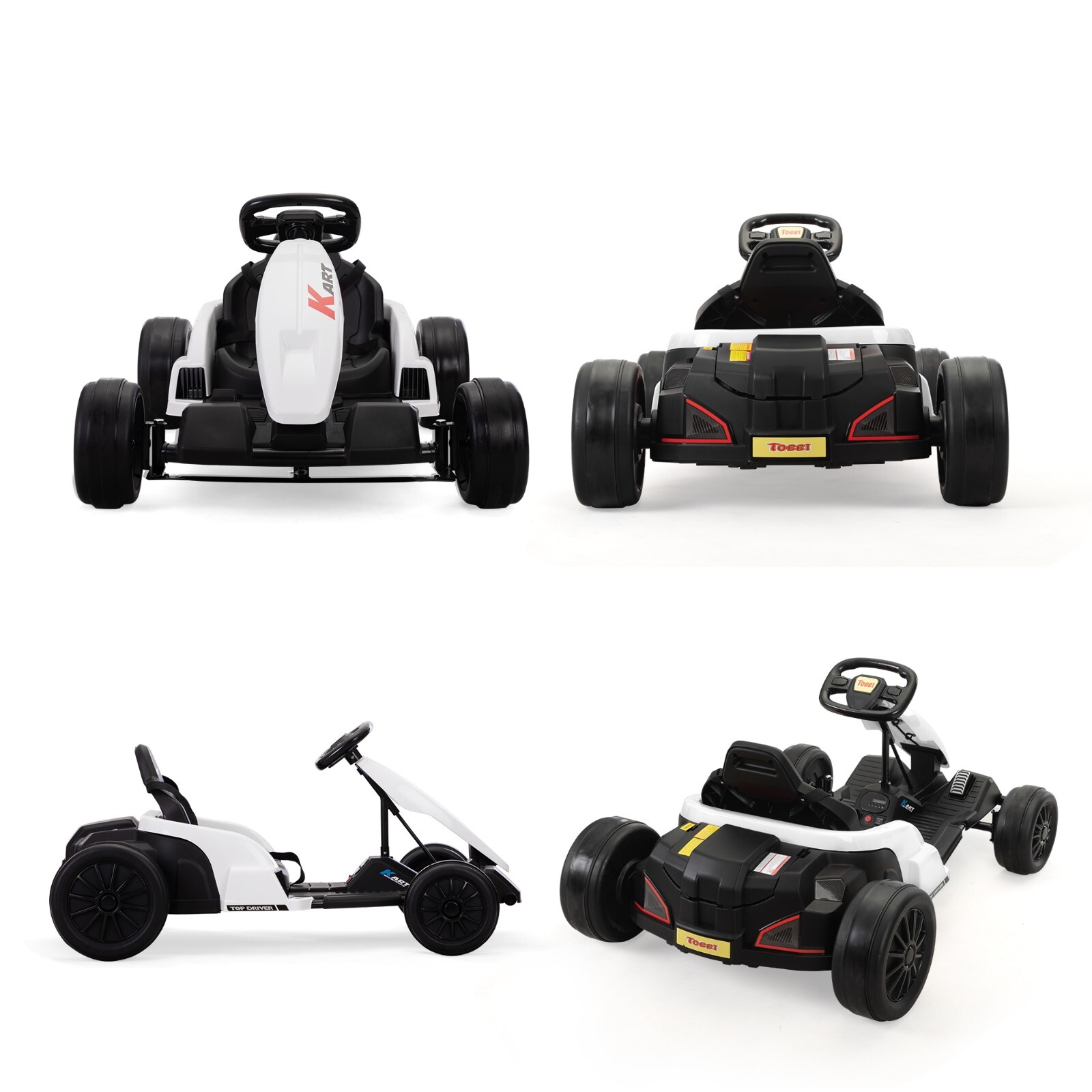 TOBBI 24V Kids Ride On Electric Drifting Go Kart Racing Car for Kids 4-16 Years