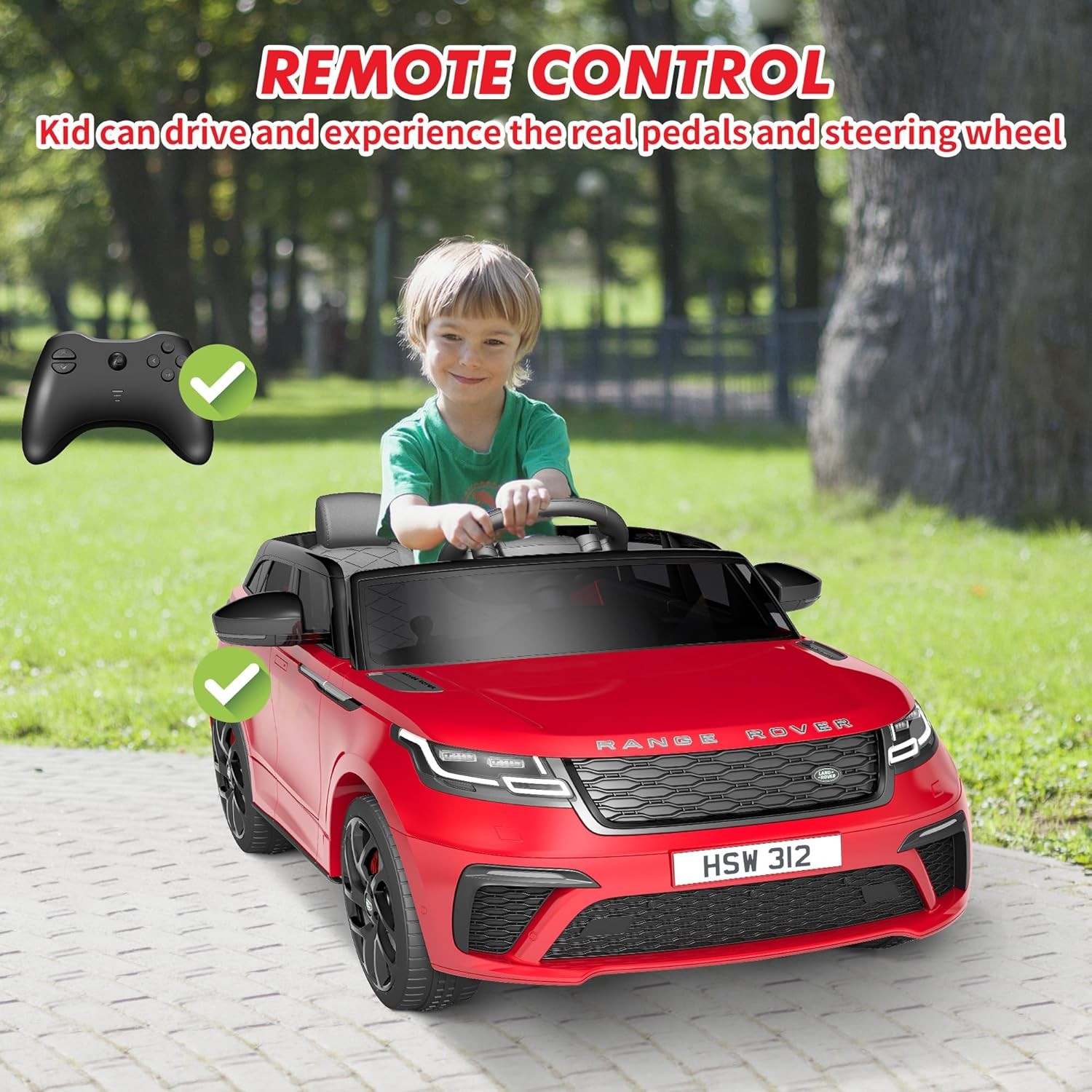 12V Ride on Car Kids Electric Vehicle Toys with Remote Control for Kids 3-8