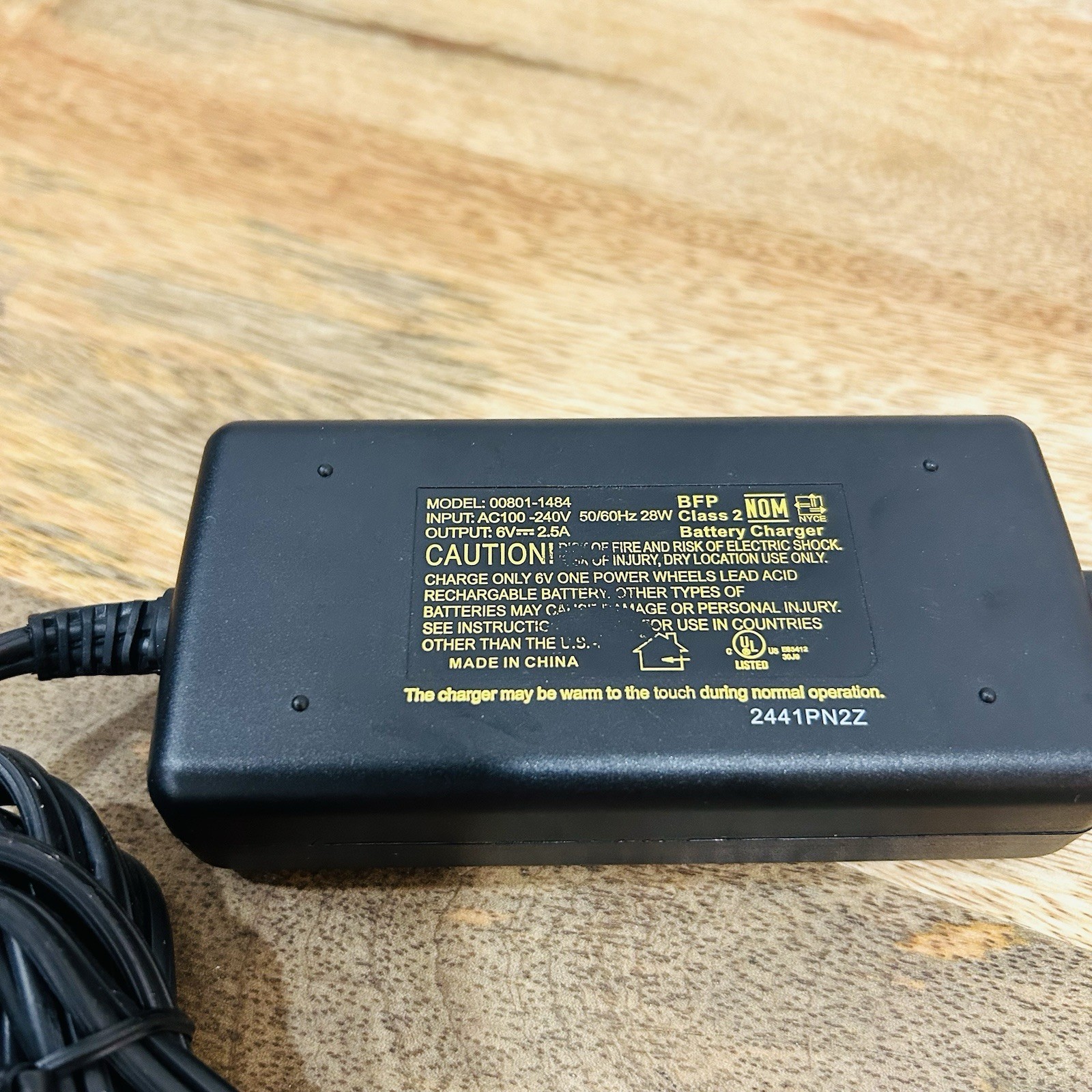 POWER WHEELS FISHER PRICE 6 VOLT QUICK BATTERY 6V 2.5A FAST CHARGER 00801-1484