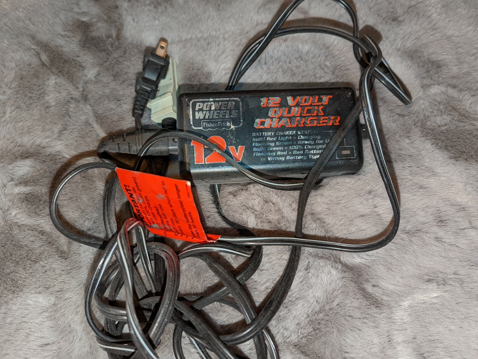 Fisher Price Power Wheels 12 Volt Quick Charger 00801-142-9