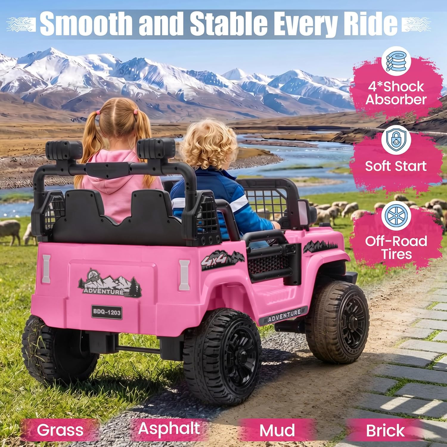 24V 800W 4WD Kids Ride On UTV 2 Seater Electric Off-Road Car with Remote Control
