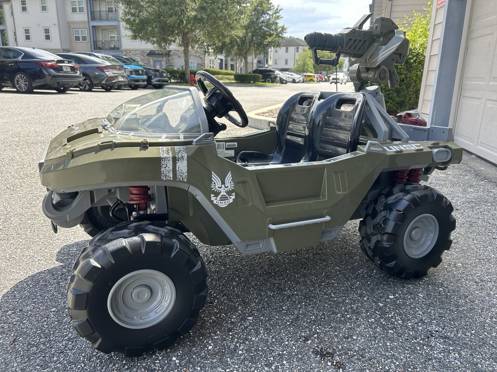 Microsoft Halo Warthog UNSC Battery Powered Ride-On Vehicle, 2 Seats, Turret