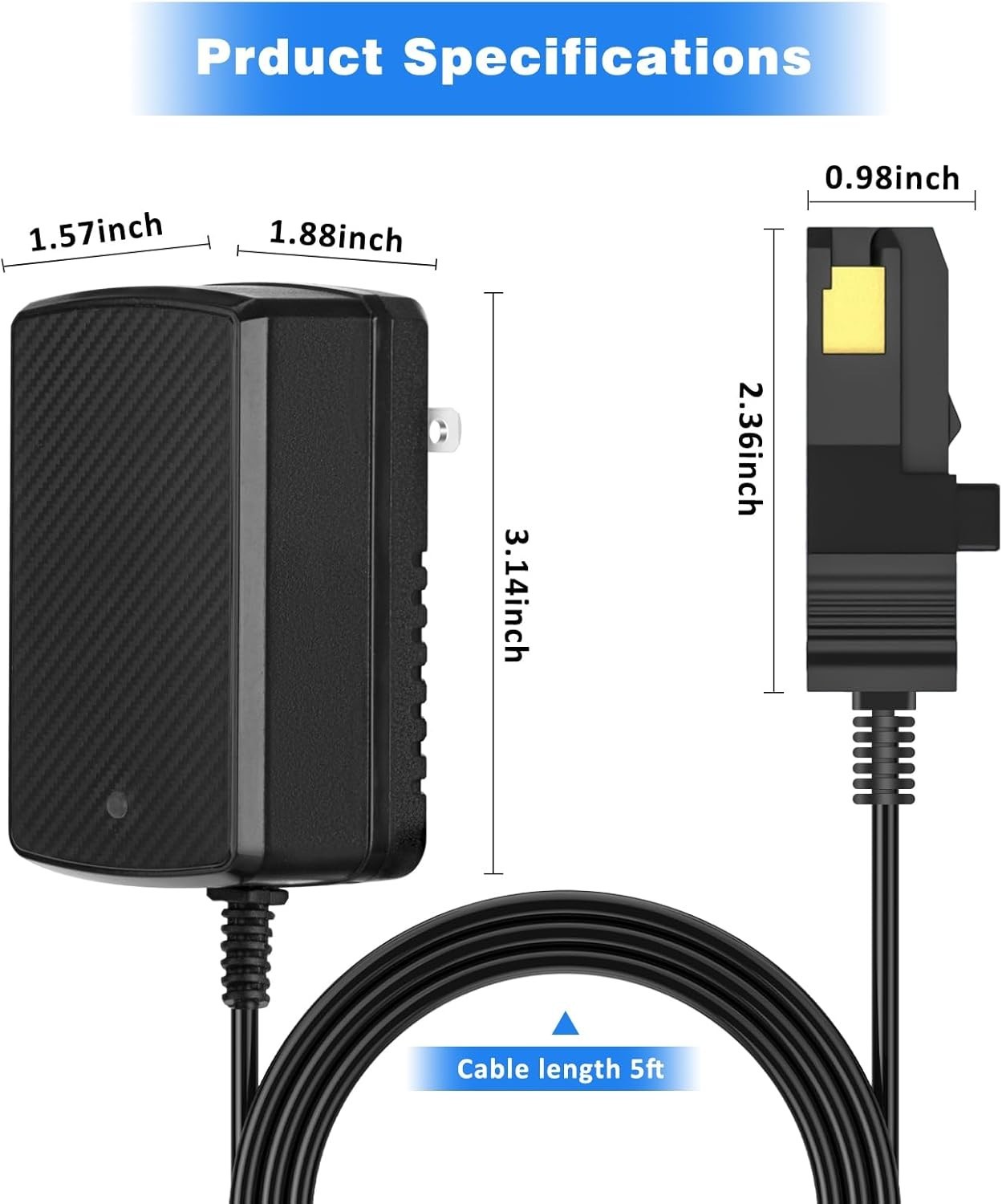 12V Battery Charger for Power Wheels Gray Battery and Orange Top Battery 12V