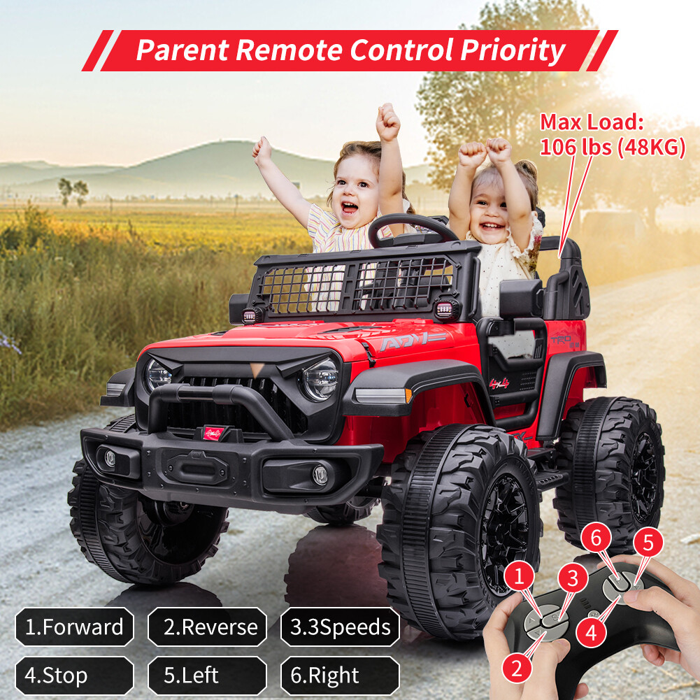 24V Ride on Car For Kids Electric Truck With Remote Control and Music Player