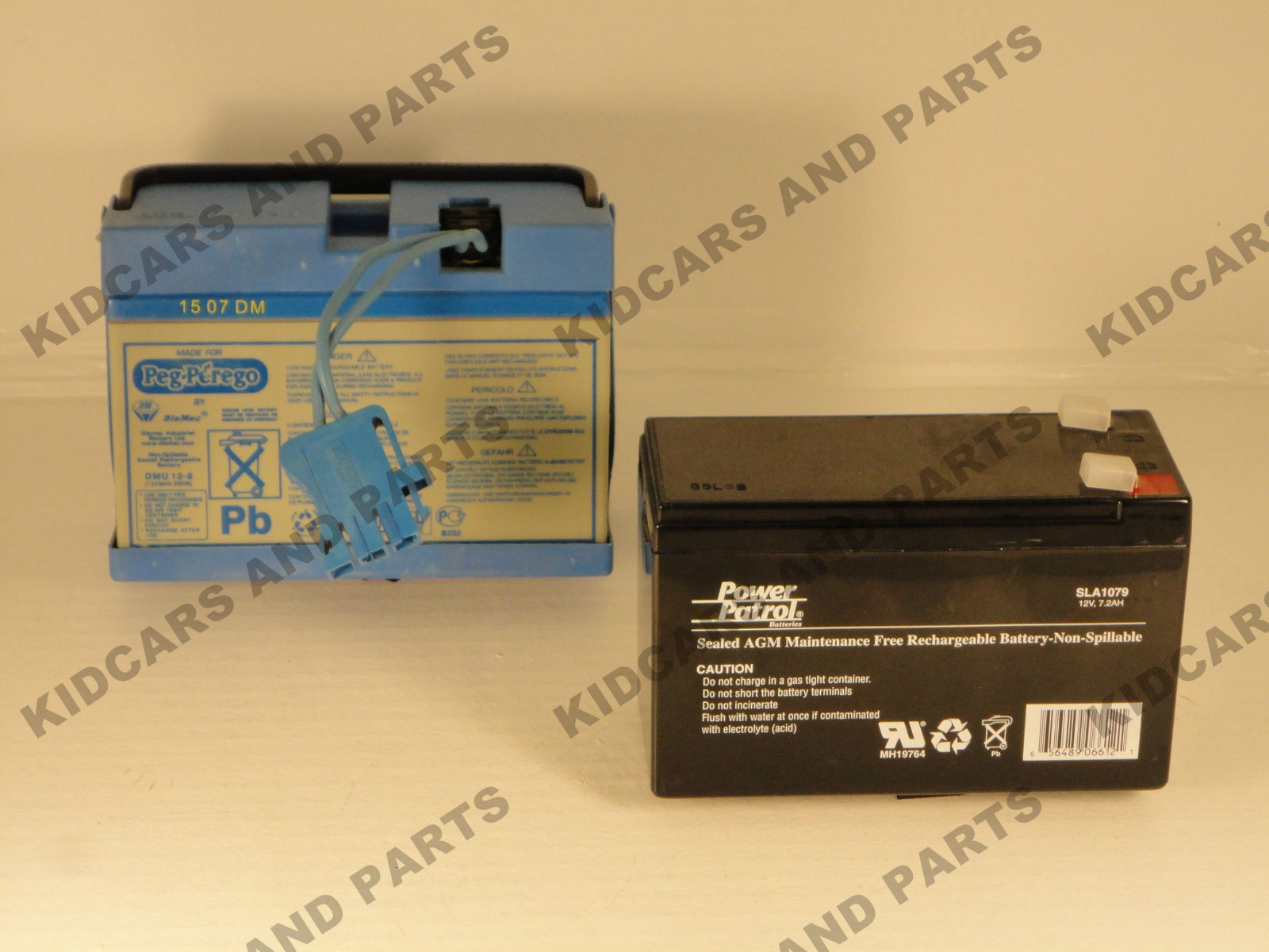 PEG PEREGO TYPE 12 V 8AH SLIM BARE BATTERY REPLACES IAKB0014 NO WIRES OR PLUG