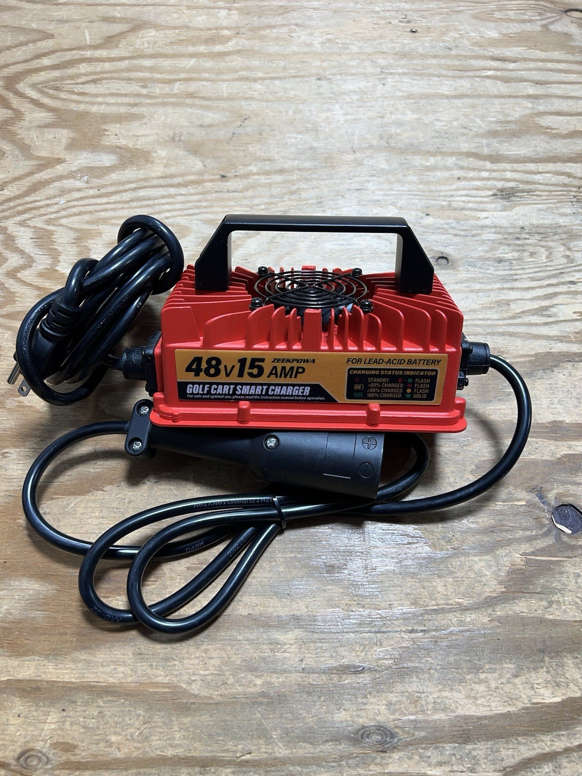 48 Volt Golf Cart Battery Charger, 15 AMP 48V Smart Golf Cart Charger NoBox