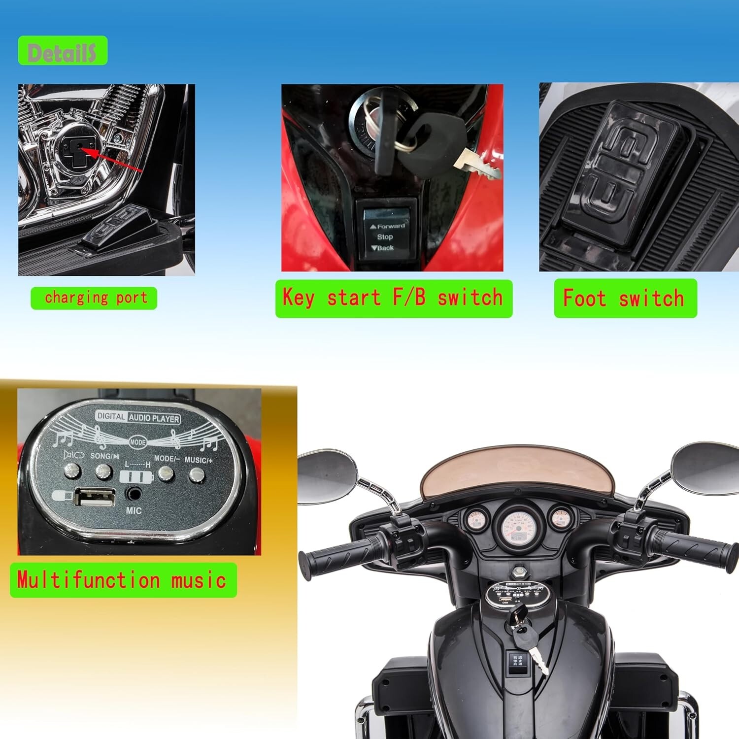 Kids Motorcycle,Ride on Motorcycle,Kids Electric Motorcycle 12V two seat