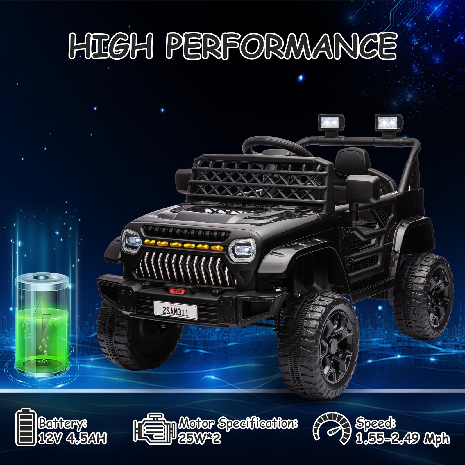 12V Ride on Truck Car Kids Power Wheels Vehicle w/Remote Control LED Light Music