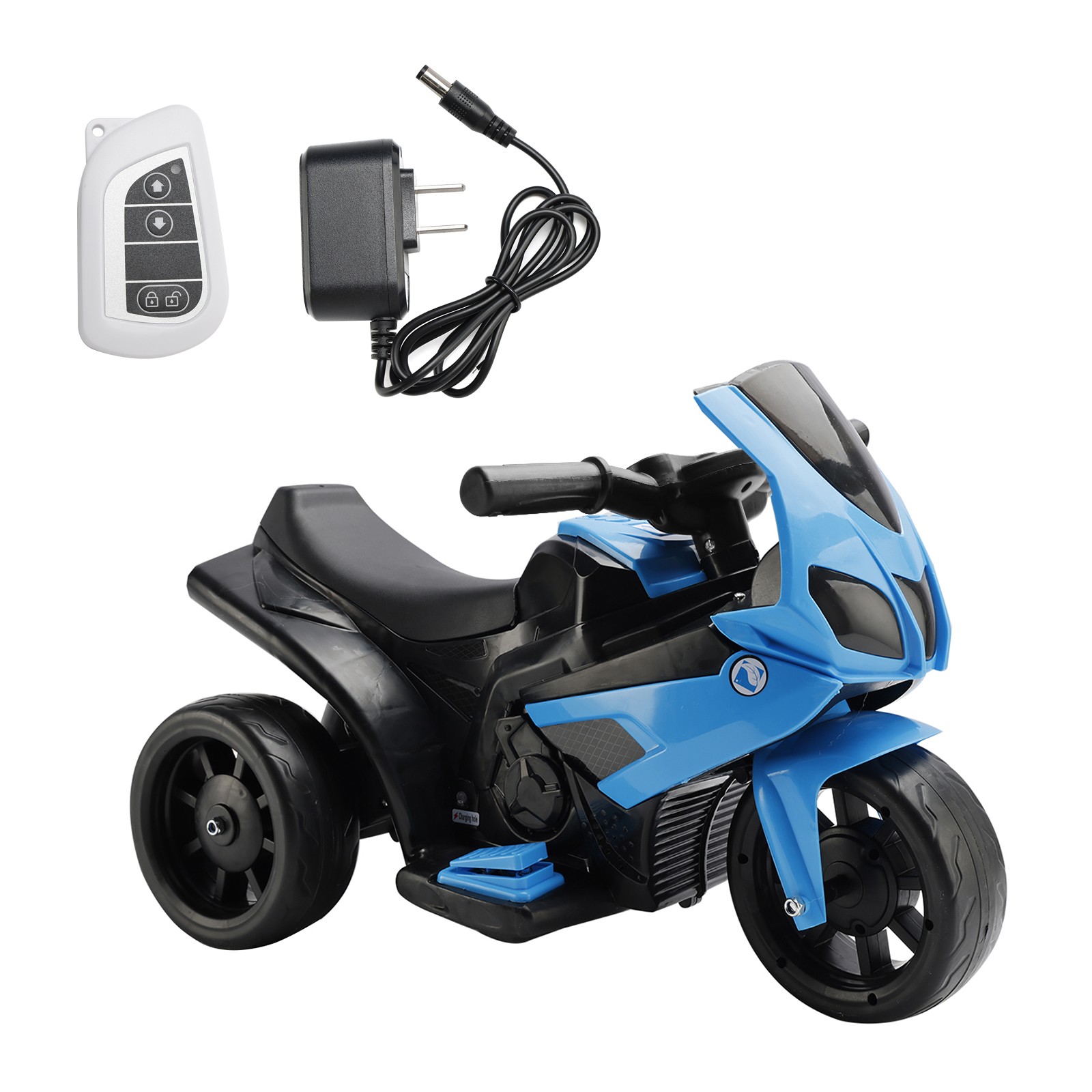 3Wheel 6V Kid Ride On Motorcycle Electric Toy w/Remote Control LED Light Blue🏍️