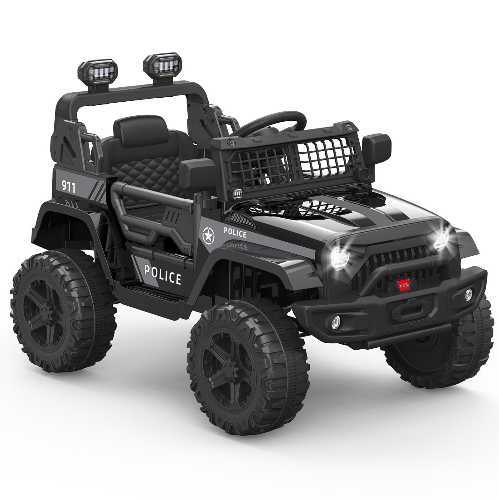 Electric 12V Battery Kids Ride On Jeep Car 4-Wheeler Truck with RC, LED, Music