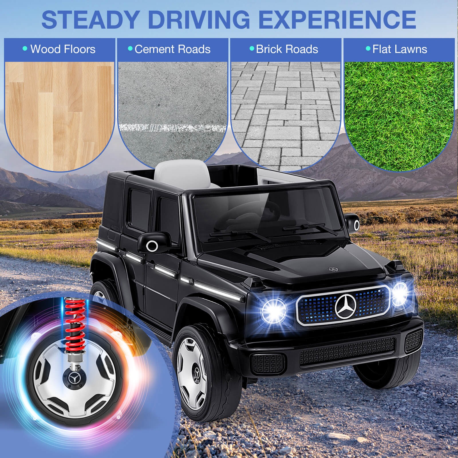 Licensed Mercedes-Benz EQG Kids Ride On Car w/ Remote Control Detachable Battery