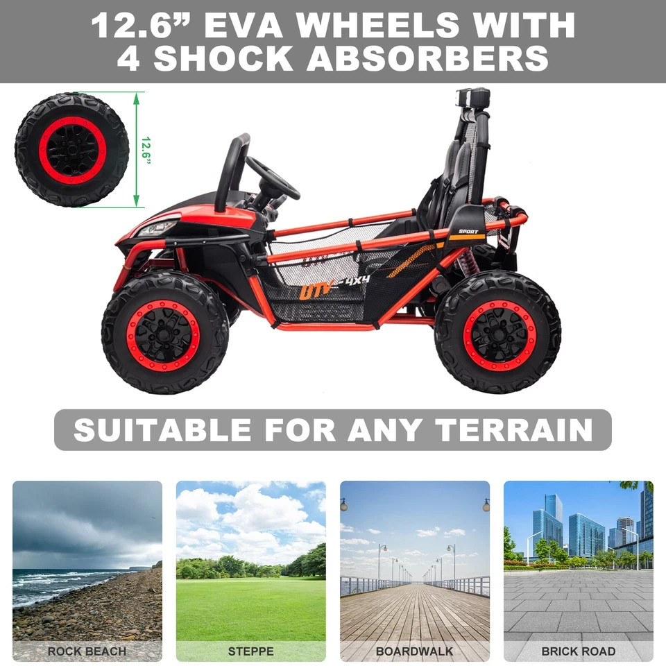 ZEOPHOL 24V Kids Ride On Car UTV Off-Road 2-Seater Purple 400W EVA Wheel Remote