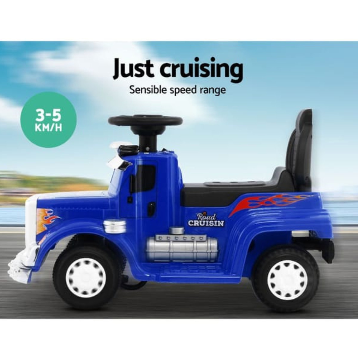 Kids Electric Ride On Truck 6V Blue Battery Powered Toy Bike