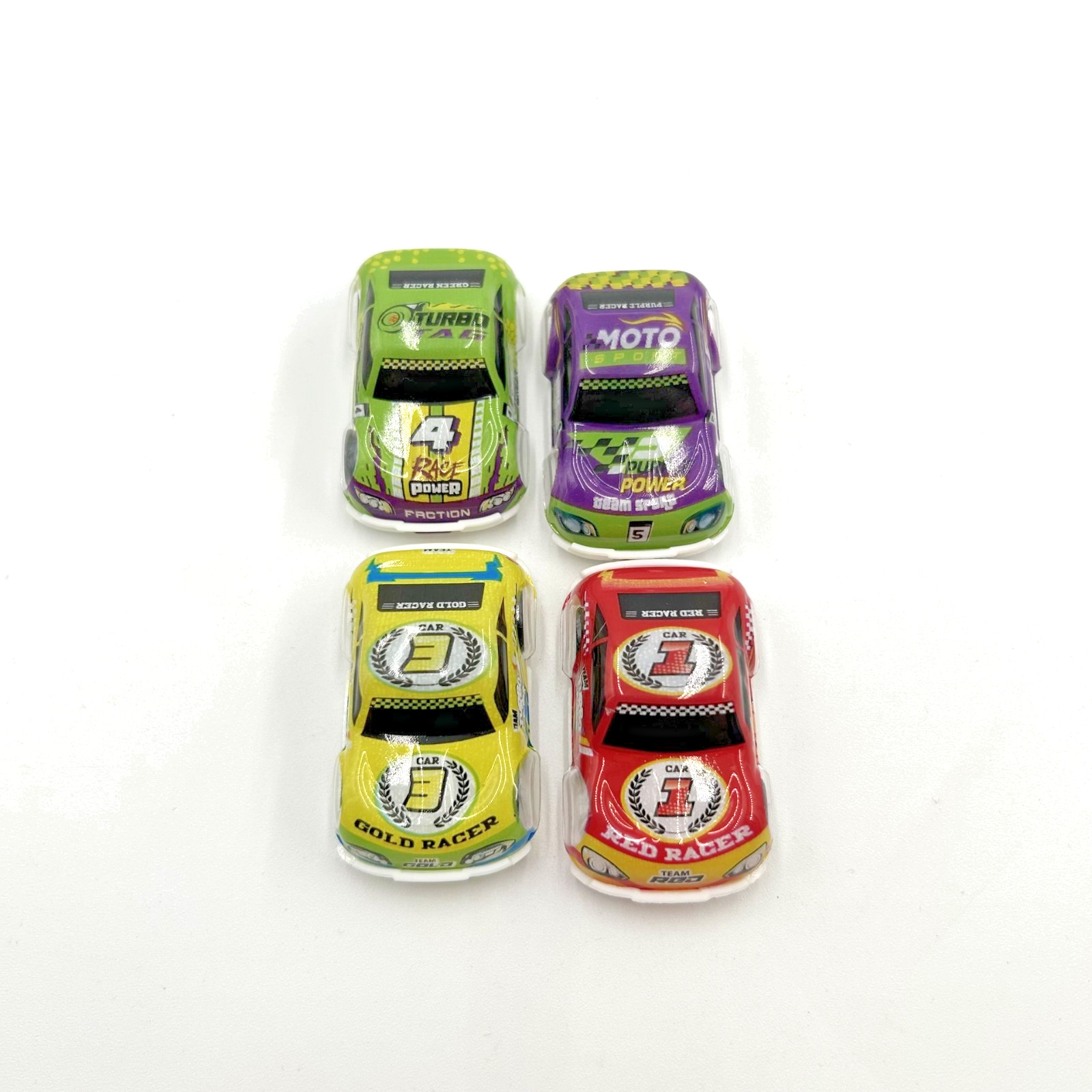 Speed Shotz Pull Back Race Car Lot of 4 Cars Toys Green Red Purple Gold