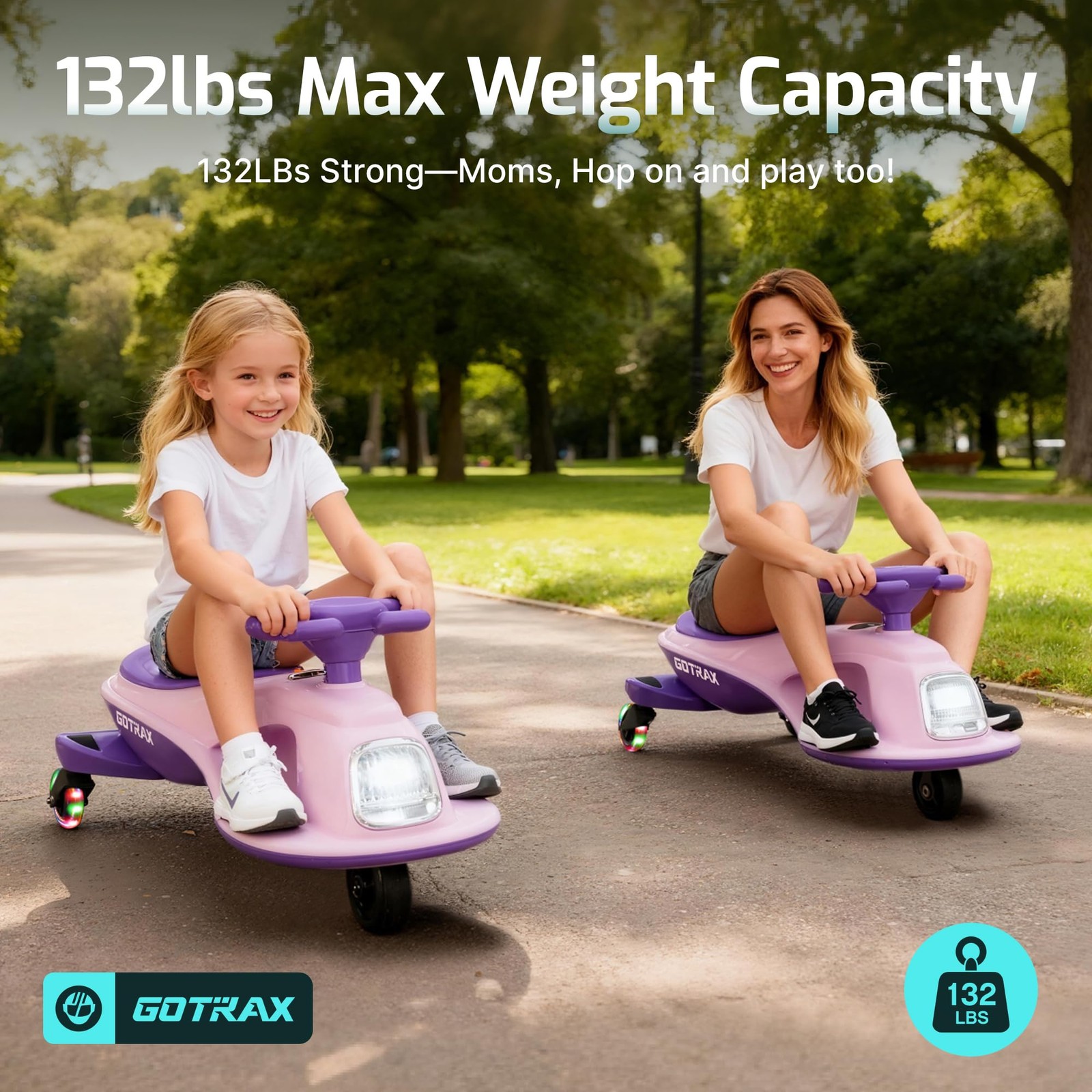 Crazy Cart Gift for Ages 3+ Electric Wiggle Car 132Lbs