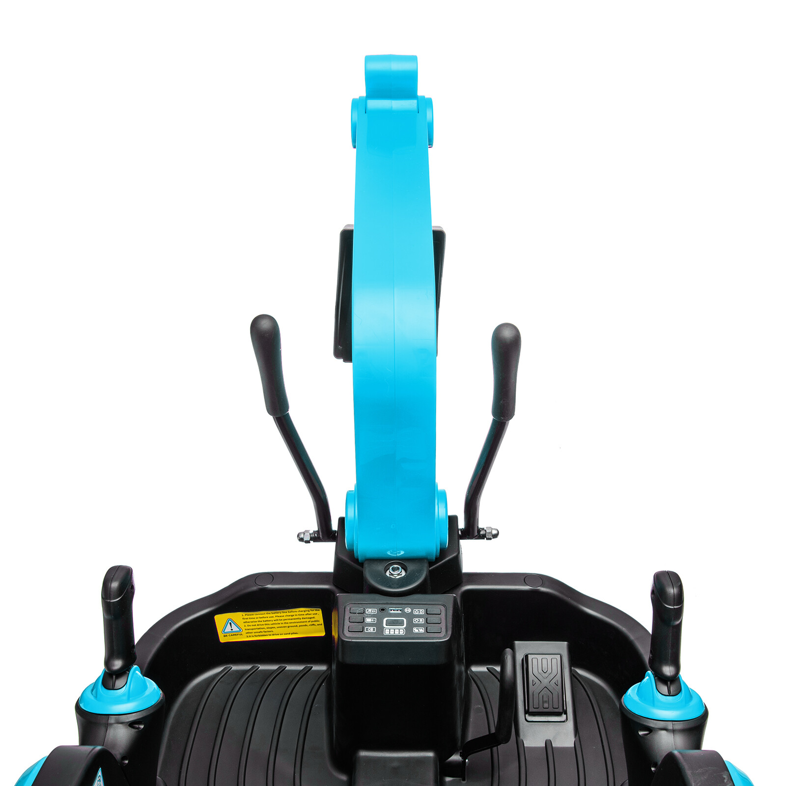 JOYLDIAS Blue 360° 12V Battery Kids Ride On Excavator & Bulldozer w/MP3,Remote