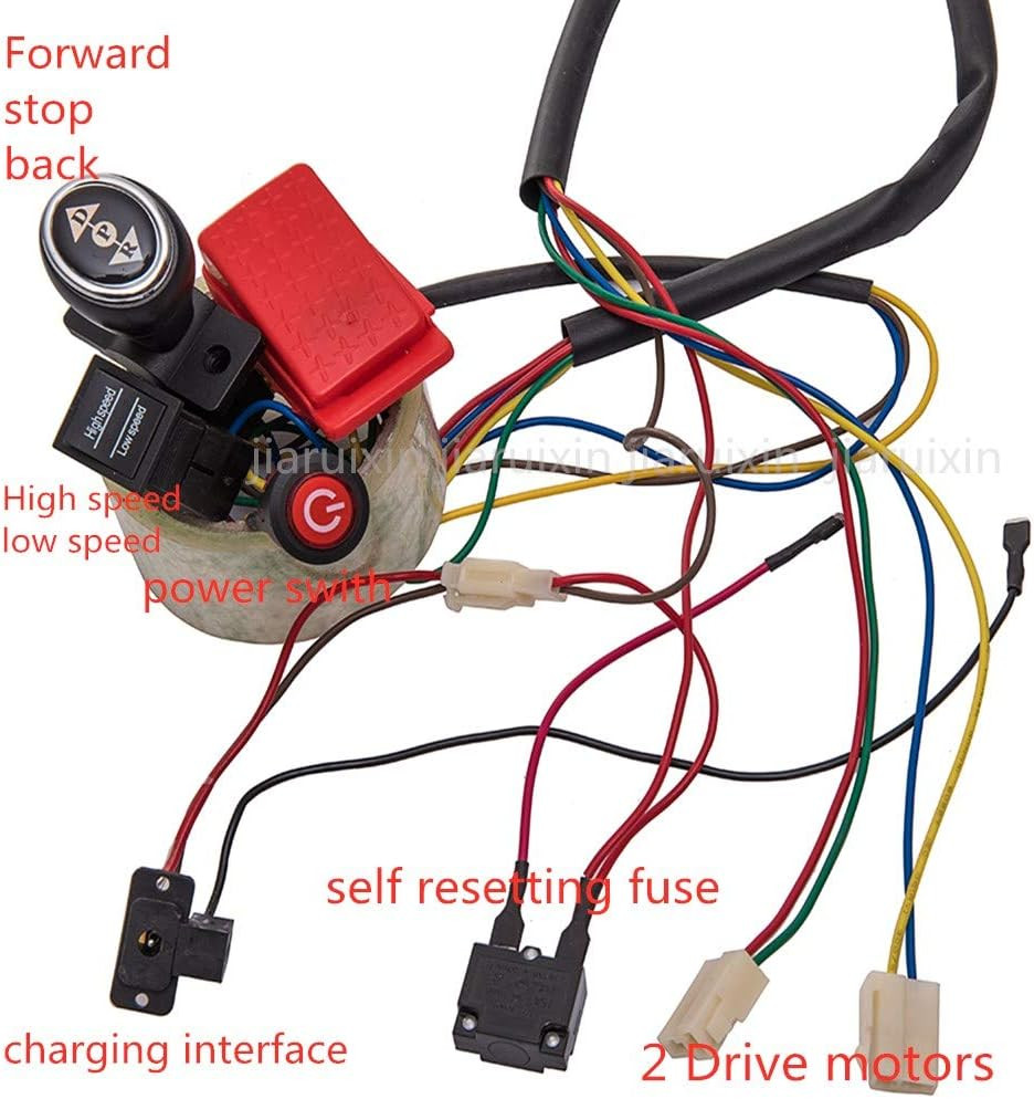 24 Volt Children Electric Car DIY Modified Wires and Switch Kit,With Remote Cont
